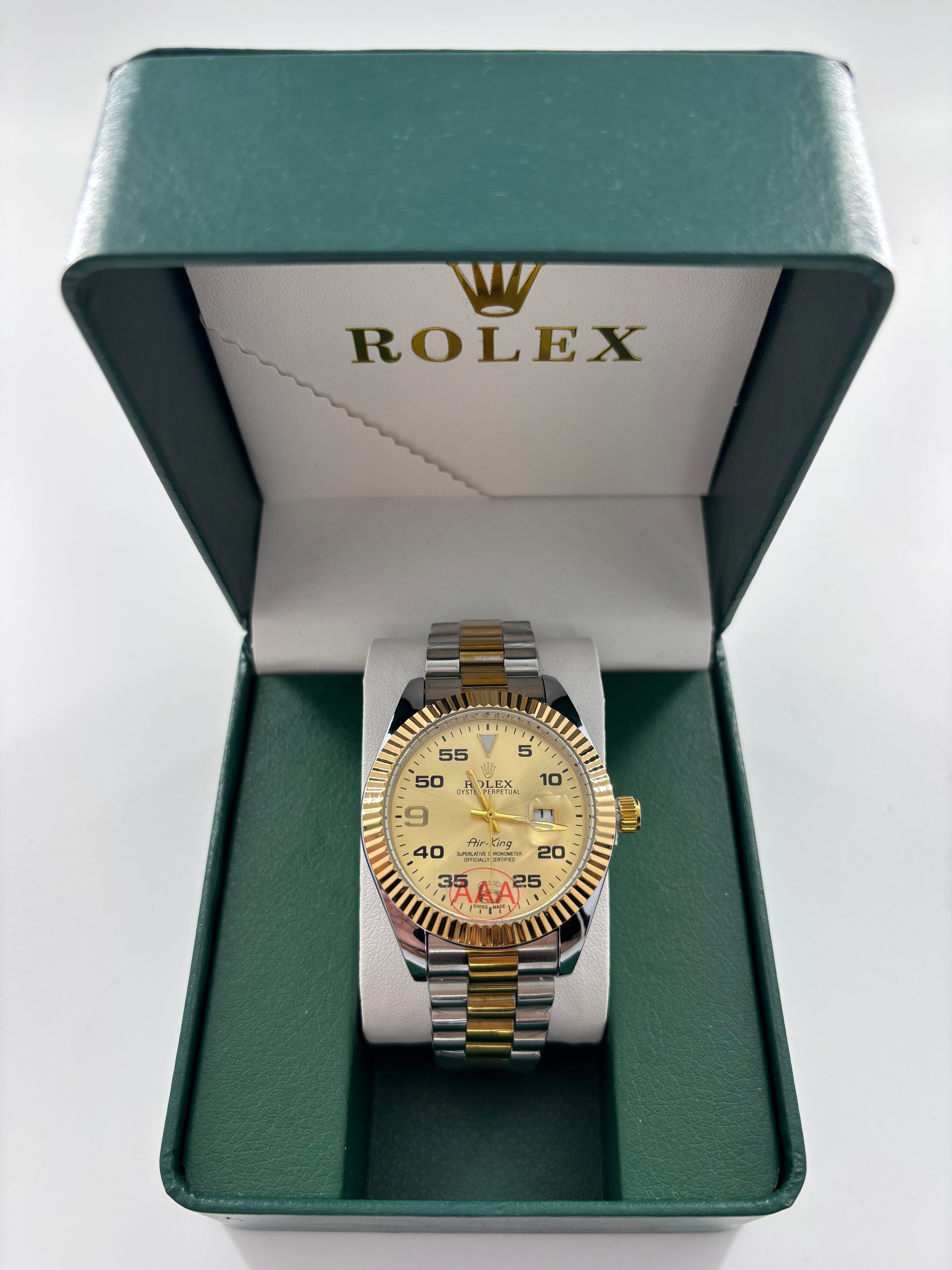 Rolex Air king gold ( μισό μισό )